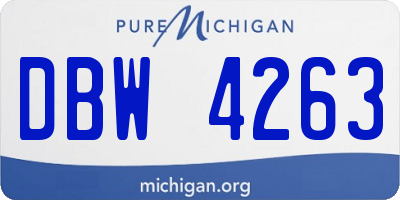 MI license plate DBW4263