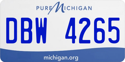 MI license plate DBW4265