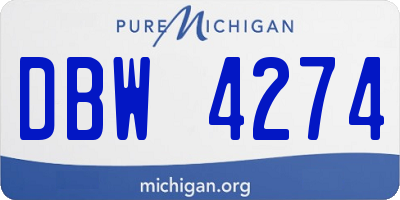 MI license plate DBW4274