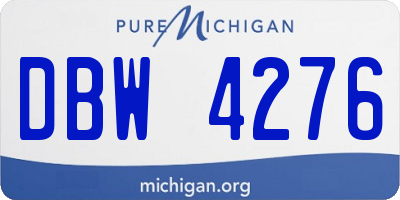 MI license plate DBW4276