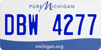 MI license plate DBW4277