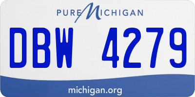 MI license plate DBW4279