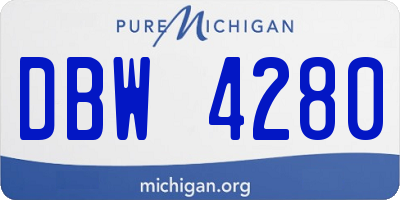 MI license plate DBW4280