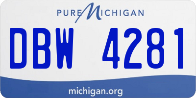 MI license plate DBW4281
