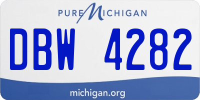 MI license plate DBW4282