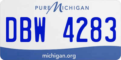 MI license plate DBW4283