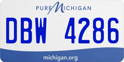 MI license plate DBW4286