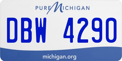 MI license plate DBW4290