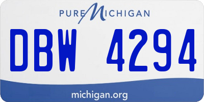 MI license plate DBW4294