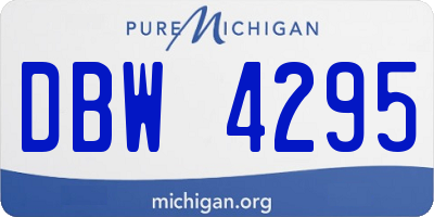 MI license plate DBW4295