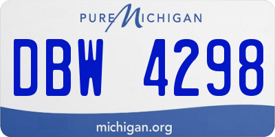 MI license plate DBW4298