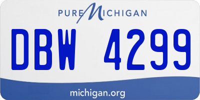 MI license plate DBW4299