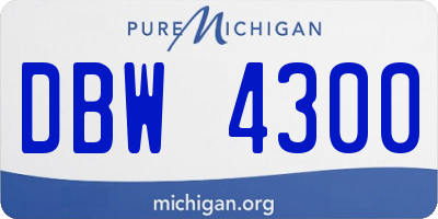 MI license plate DBW4300