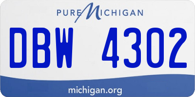 MI license plate DBW4302