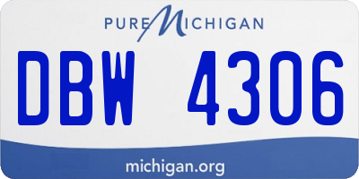 MI license plate DBW4306