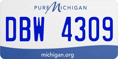 MI license plate DBW4309