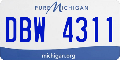 MI license plate DBW4311