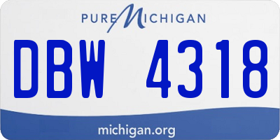 MI license plate DBW4318