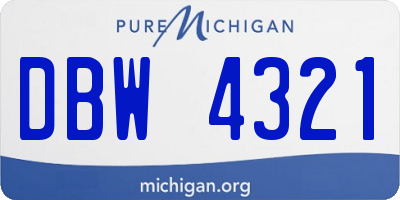 MI license plate DBW4321