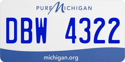 MI license plate DBW4322