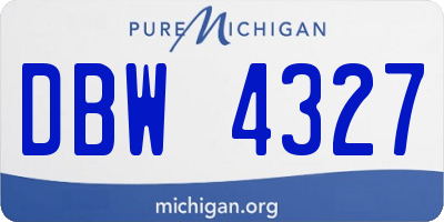 MI license plate DBW4327