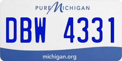 MI license plate DBW4331