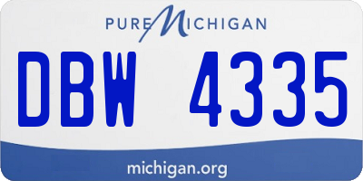 MI license plate DBW4335