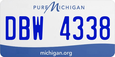MI license plate DBW4338