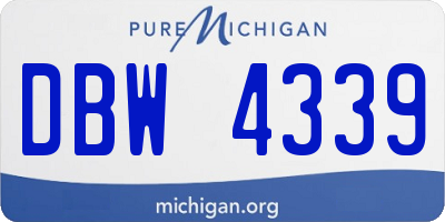 MI license plate DBW4339