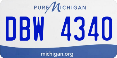 MI license plate DBW4340