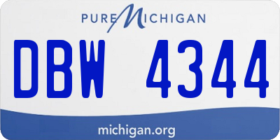 MI license plate DBW4344