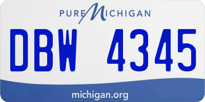 MI license plate DBW4345