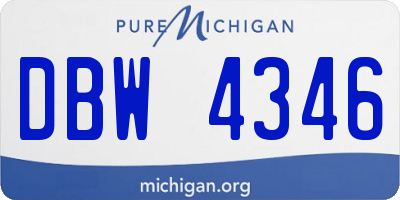 MI license plate DBW4346