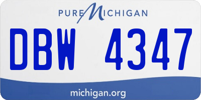 MI license plate DBW4347