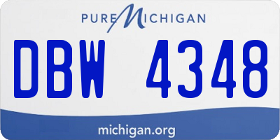 MI license plate DBW4348