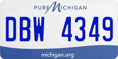MI license plate DBW4349