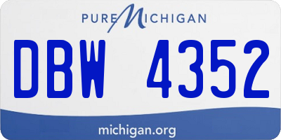 MI license plate DBW4352