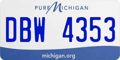 MI license plate DBW4353