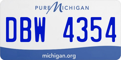 MI license plate DBW4354