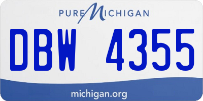 MI license plate DBW4355