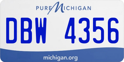 MI license plate DBW4356