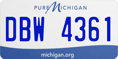 MI license plate DBW4361
