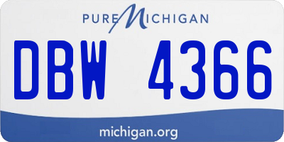 MI license plate DBW4366