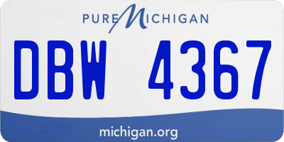 MI license plate DBW4367