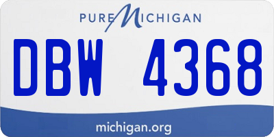 MI license plate DBW4368