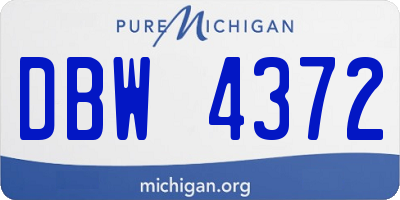 MI license plate DBW4372