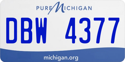 MI license plate DBW4377