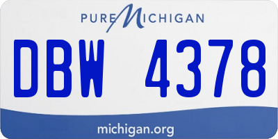 MI license plate DBW4378