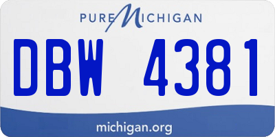 MI license plate DBW4381