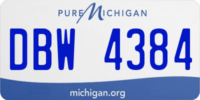 MI license plate DBW4384
